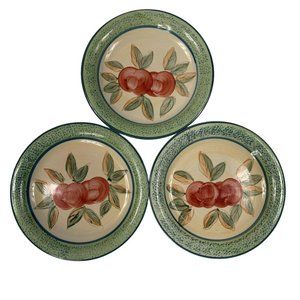Gibson Everyday Apples Salad Dessert Plates Hand Painted GID418 Lot of 3